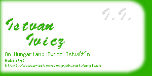 istvan ivicz business card